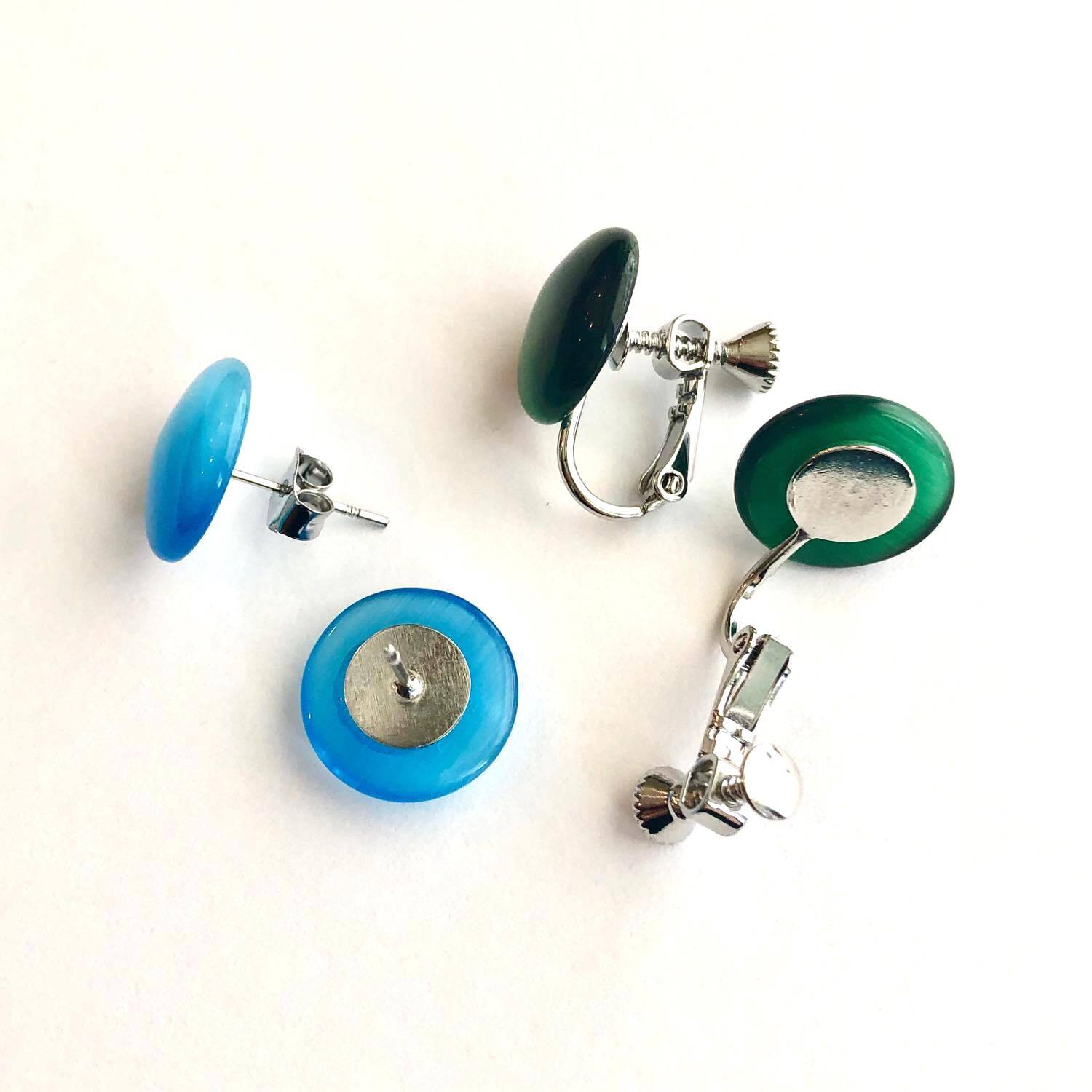 ガラスカボションのデザインフックピアス | MiRasheq 205 PVC2種類