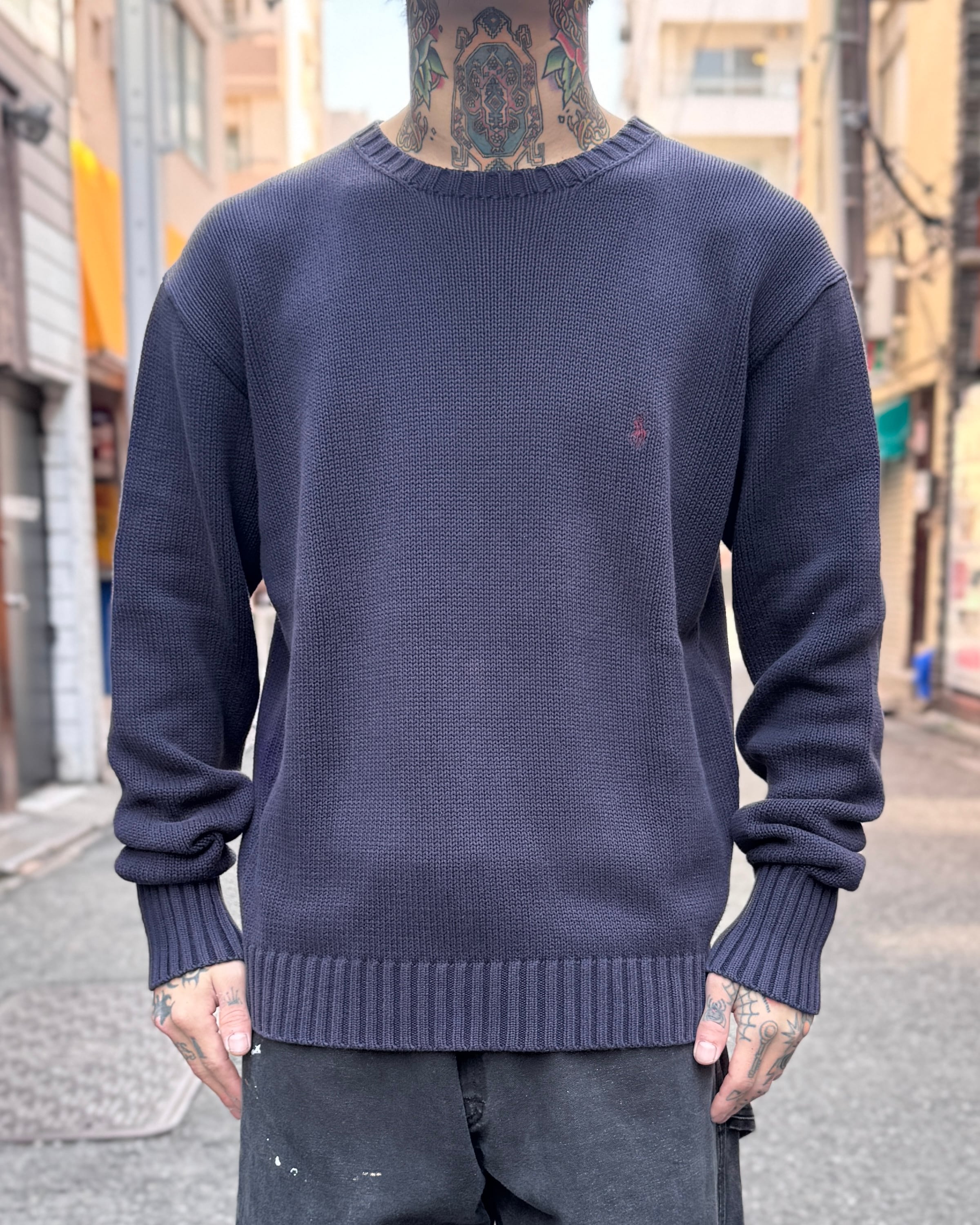 90's~00's Polo by Ralph Lauren Polo Bear Knit ''HAND KNIT