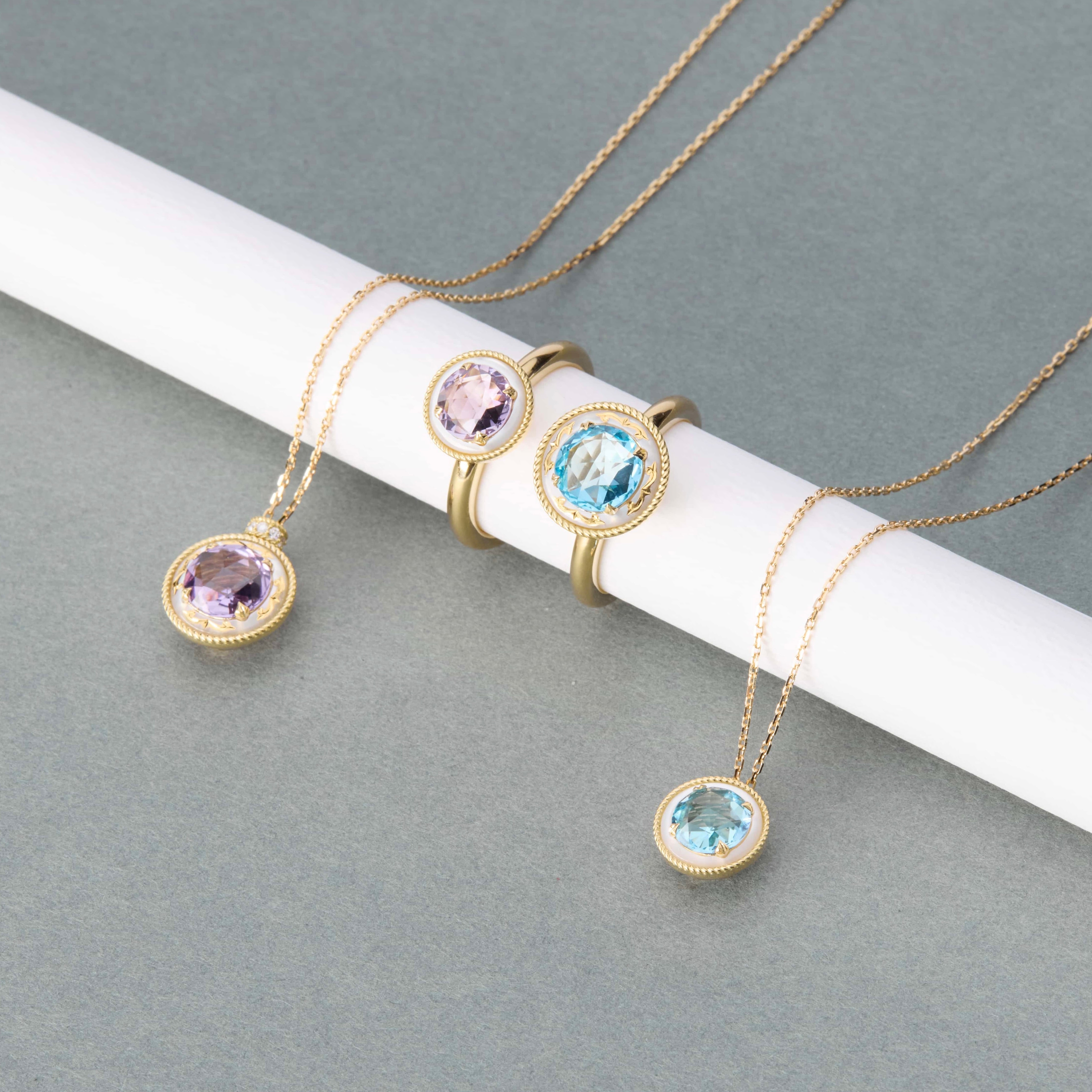 Petite Peinture(プティパントゥール/白蝶/ブルートパーズ) リング