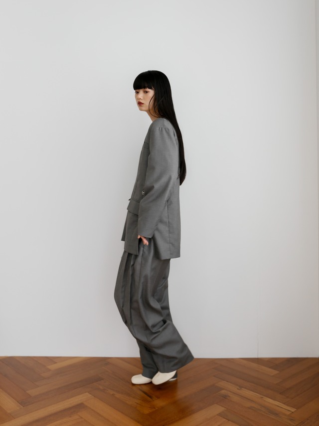 pleats wide slacks（gray）