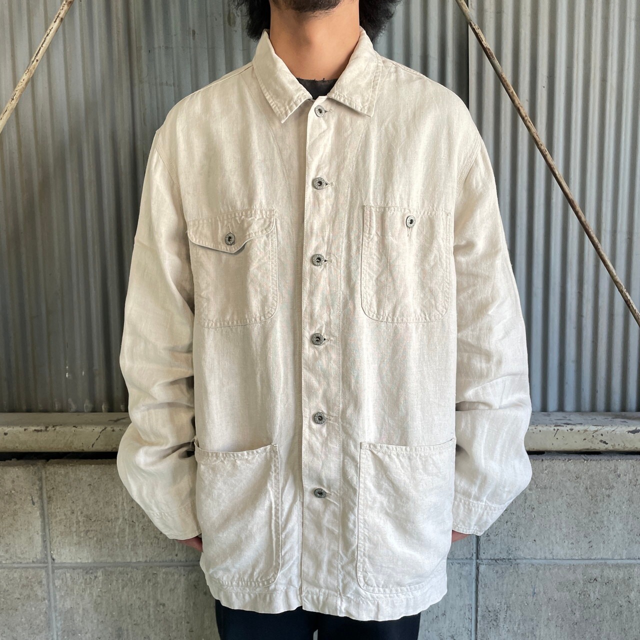 00年代 OLD GAP オールドギャップ ガチャポケ リネン カバーオール 