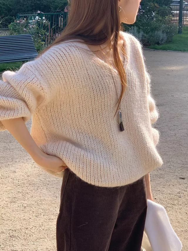 (OUNCE)  rina mohair v  knit / 2color