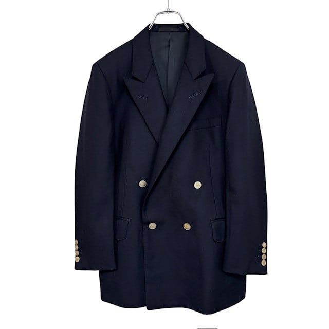【美品】Burberrys バーバリー ダブル ジャケット 紺ブレ カシミヤ混 古着 バーバリーズ 紺ブレ テーラードジャケット ダブル クリーニング