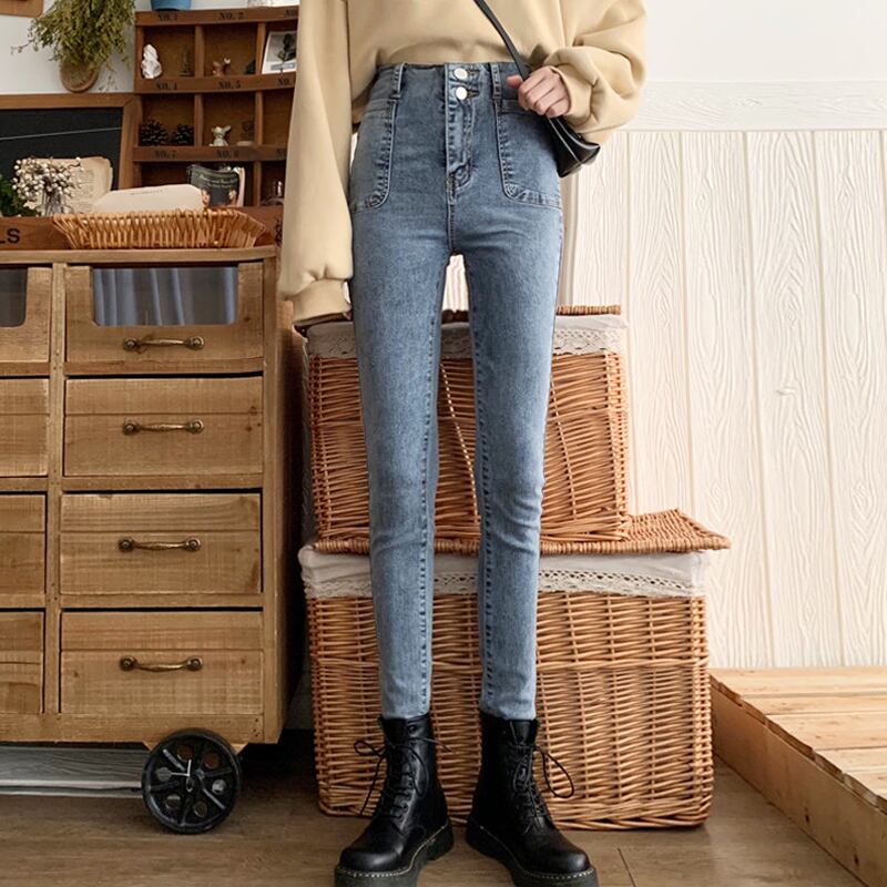 ウェストスキニージーンズ スプリングオータムスリムパンツ 春物 秋物 試着室65902010924