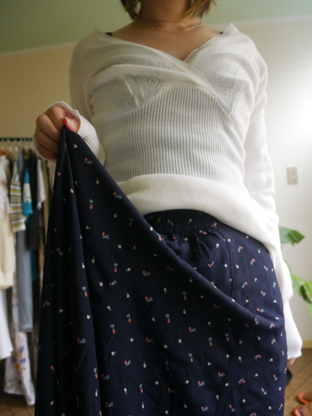 80s-90s "M Montana" Floral Pattern Maxi Skirt