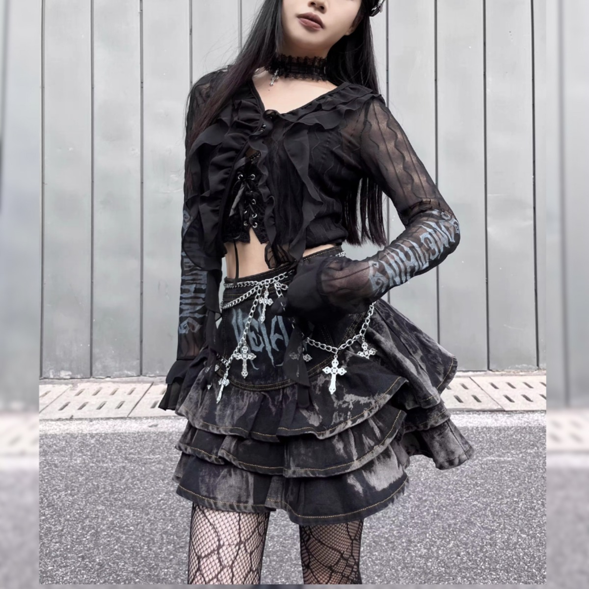 サブカル 服 地雷系 通販 Miub ミニスカ ハードゴシック クロス