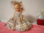 布花帽子と花柄ドレス「Nancy Ann Story Book Doll」(破れあり) 画像2