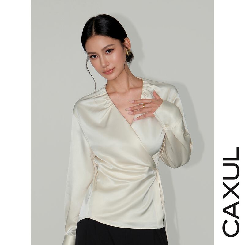 Venusサテン カシュクールトップス/2color | CAXUL