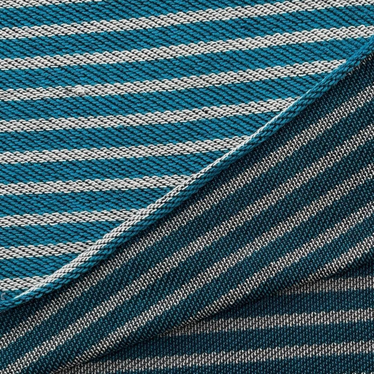 ★TC693◆1.5m◆綿100%ローゲージニット生地◆ボーダー◆ホワイト×ブルー系