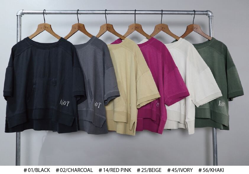 NEW！製品染めショート丈ワイドクルー【12404-948-10】2024SS 