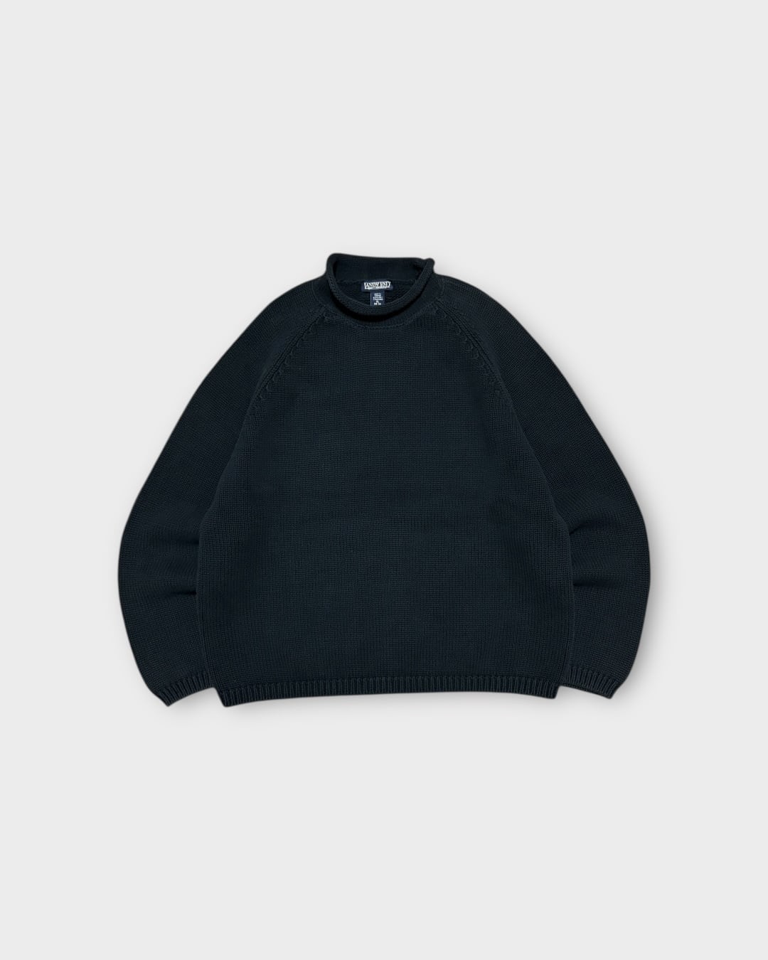【VINTAGE】1990’s “Lands’ End” Roll Neck Cotton Knit MADE IN HONG KONG