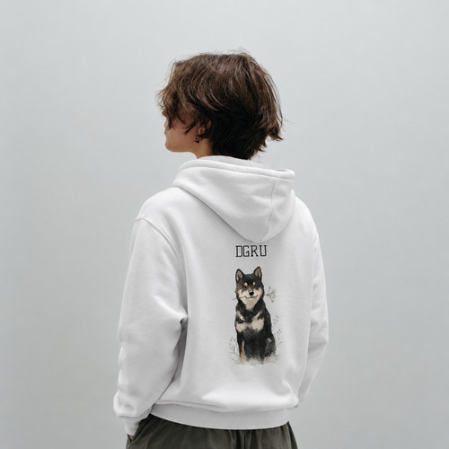 黒柴　バックデザインジップパーカー