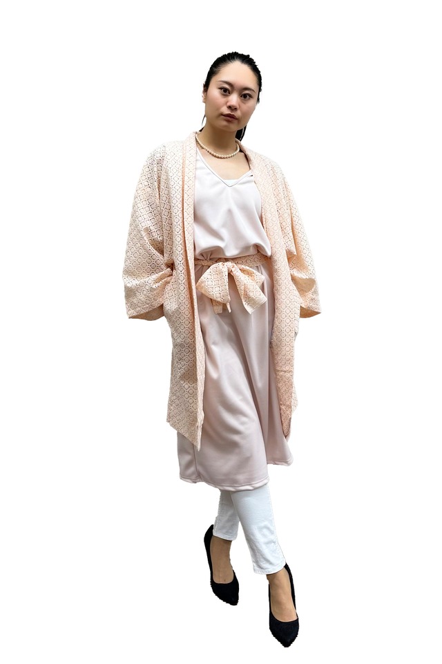 【 S,M size 】KIMONO + HAORI : pink lace