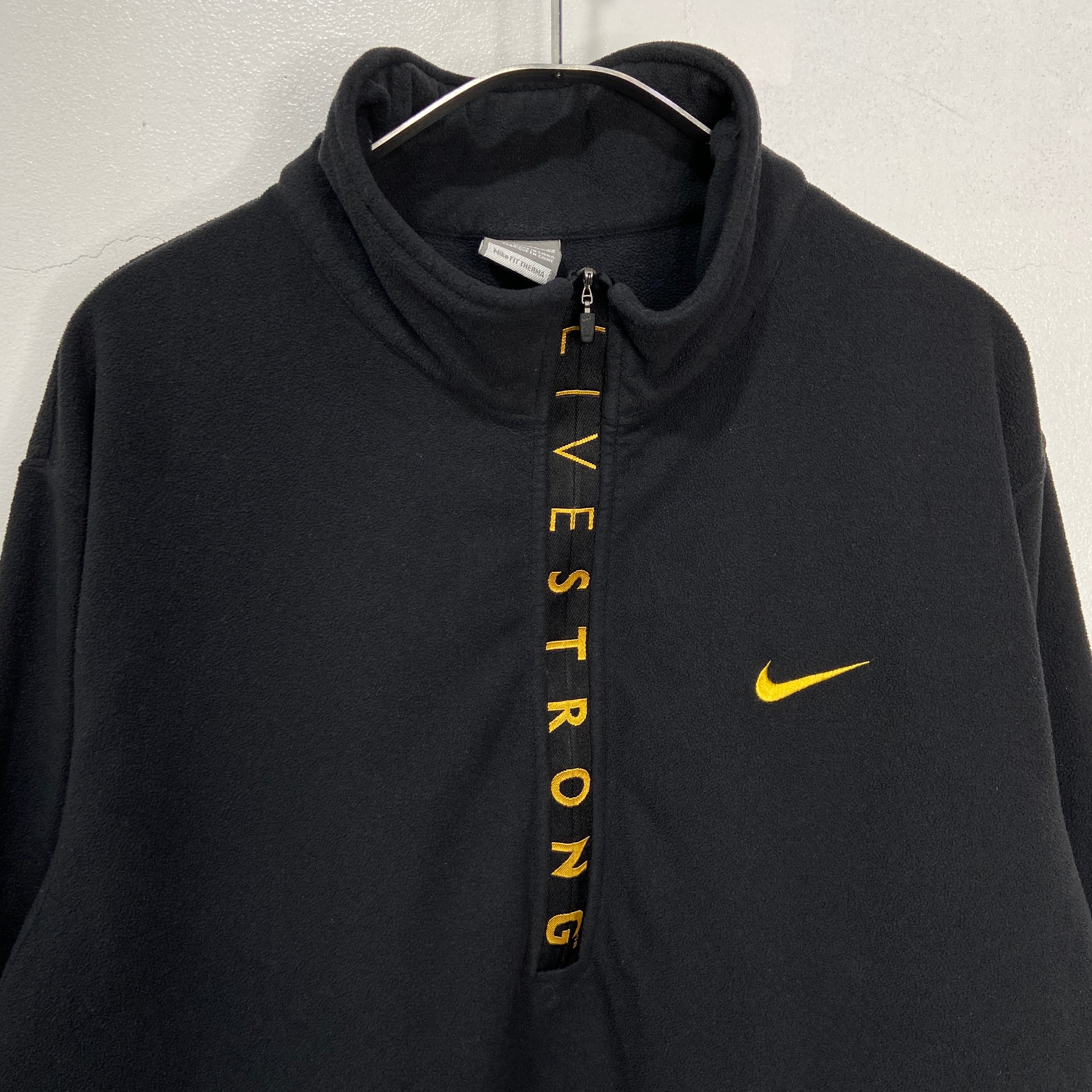 00's NIKE Live strong ハーフジップフリース XL 黒 | 古着屋 Uan