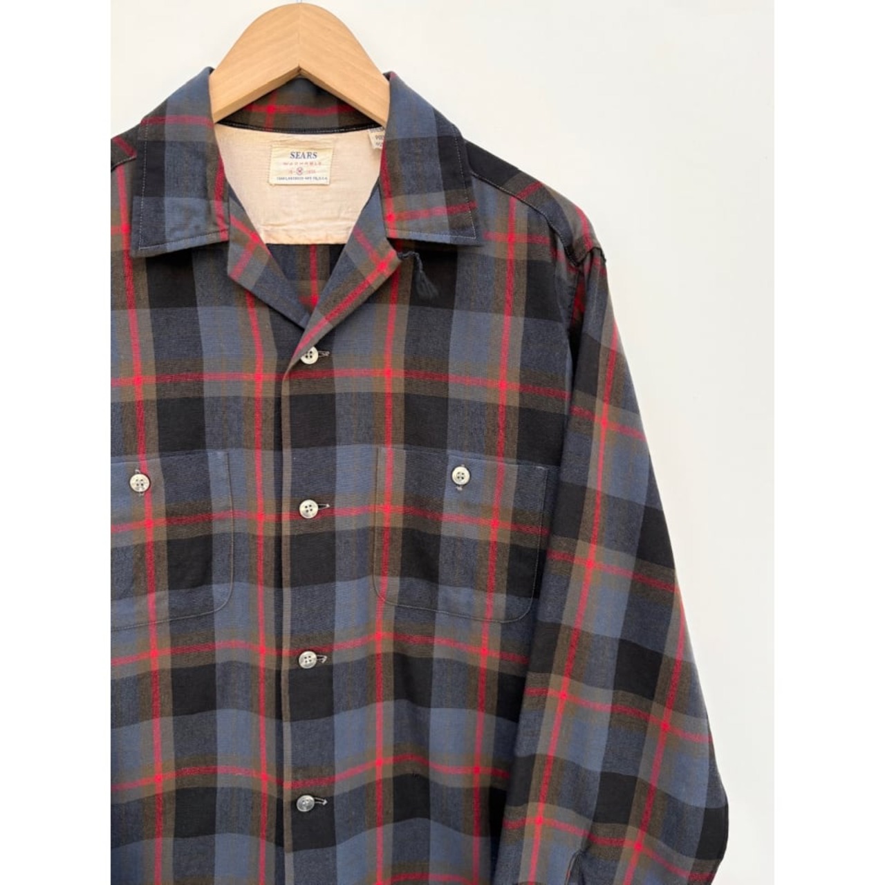 60s SEARS OPEN COLLAR SHIRT Size M