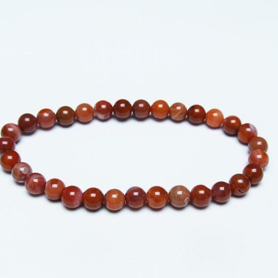 ナンホーンアゲート ブレスレット 6mm 南紅瑪瑙 ブレス 一点物 メール便可 [M便 1/10] 111-42153