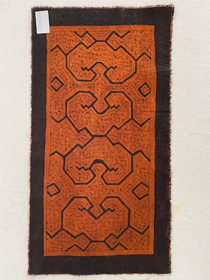 小型マット7茶 20x40cm　シピボ族の泥染め　プレイスマット　SHIPIBO 　世界の民芸　先住民族の工芸布