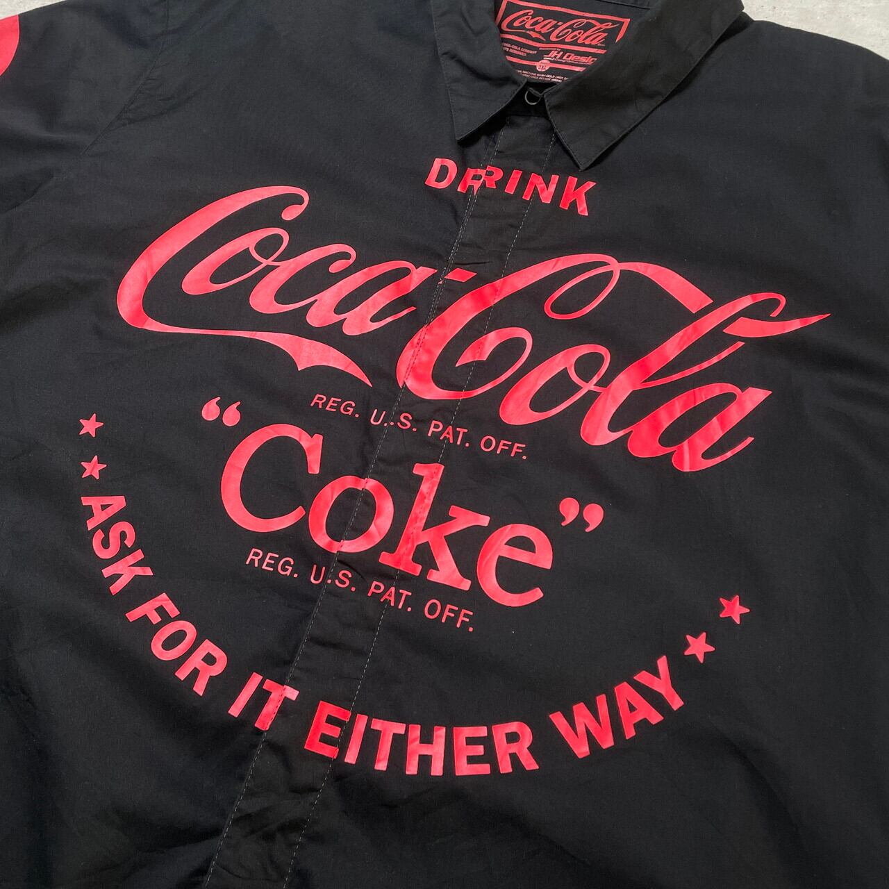 Coca-Cola コカ・コーラ 半袖 ワークシャツ アドバタイジング メンズ