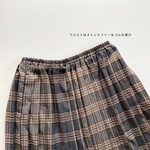 Check pleats skirt (gray)