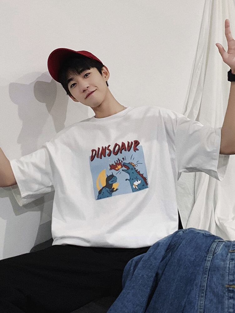 全3色 Tシャツ カットソー プリント カジュアル シンプル