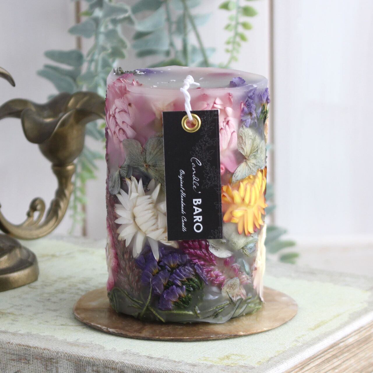 01 ヘリクリサムのガーデンボタニカルキャンドル Candle Baro