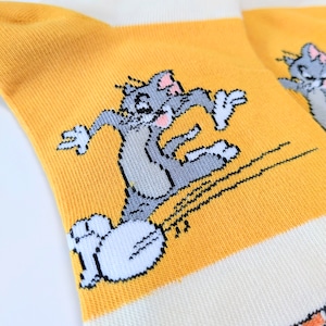 ♧【 crew socks / クルーソックス 】Tom and Jerry ( トムとジェリー ) / トムジェリ / 靴下 / フリーサイズ〚アメリカン雑貨 アメトイ〛