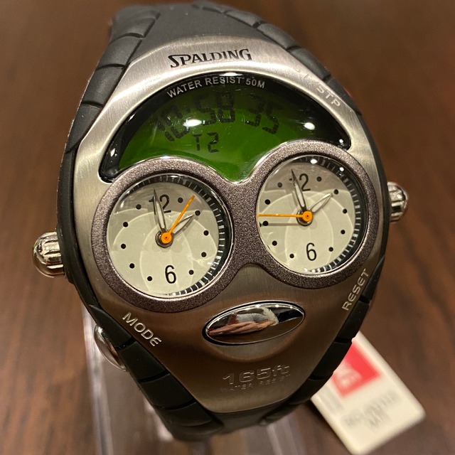 EXTREMELY RARE SPALDING MULTI-FUNCTION ana-digi dual dial watch