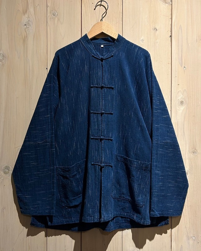 【a.k.a.C.a.k.a vintage】Beautiful Blue Color Vintage Loose China Shirt Jacket