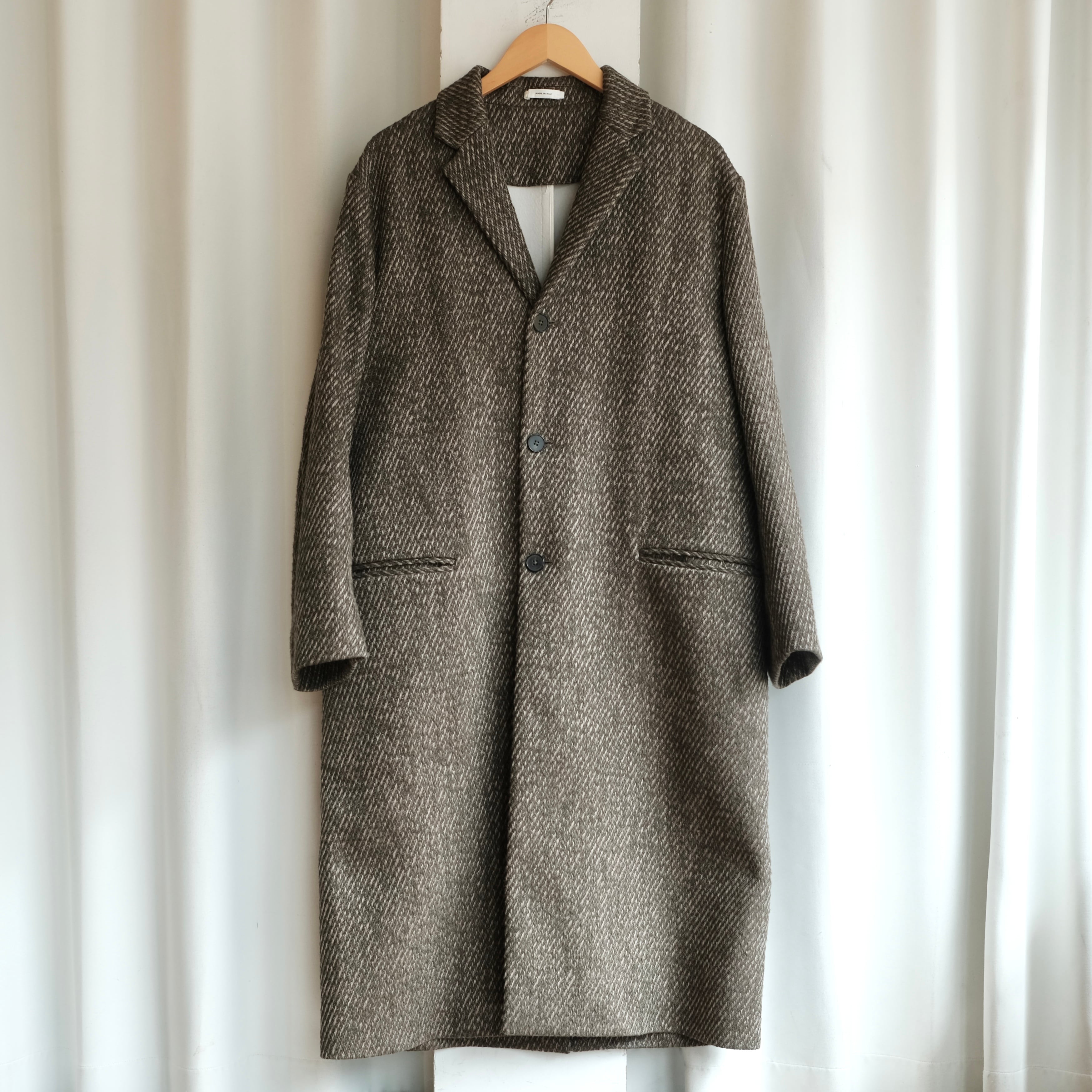 JIL SANDER OLIVE MIX FABRIC OVER SIZE CHESTER COAT | safarionline