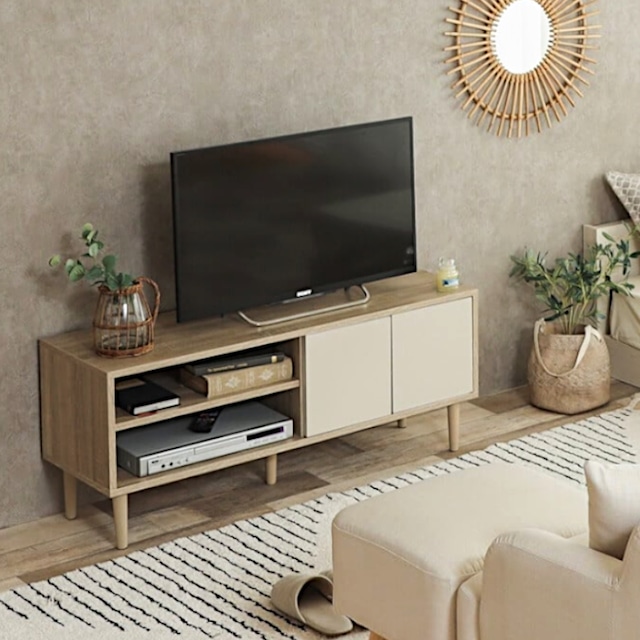 テレビ台 バイカラーテレビボード (Erin) ★ 家具 棚 テレビボード 北欧風 ナチュラル 一人暮らし TV RACK LIVING