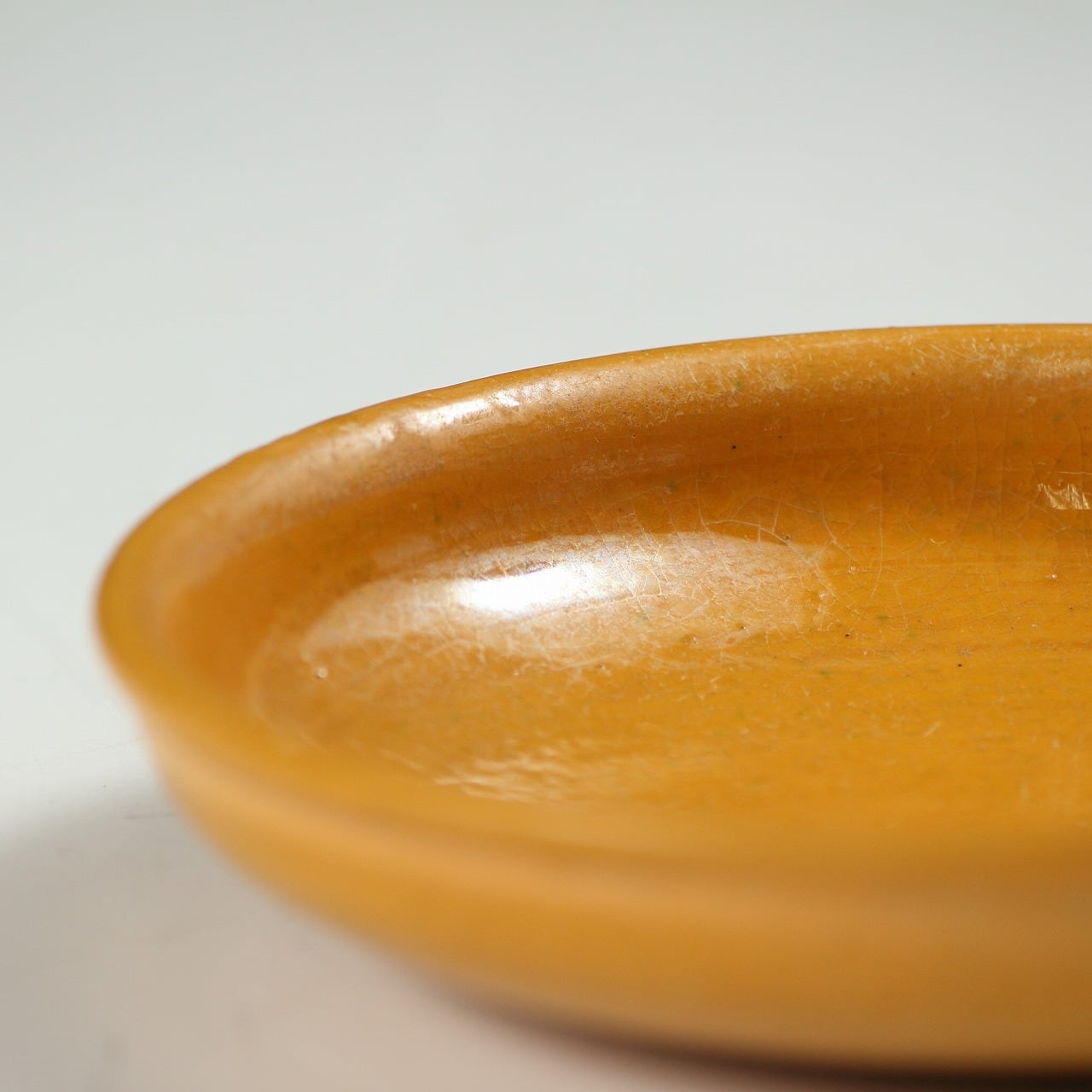 時代もの 出雲布志名焼｜Hujina ware(島根, 1860年代) 黄釉 深豆皿 1枚