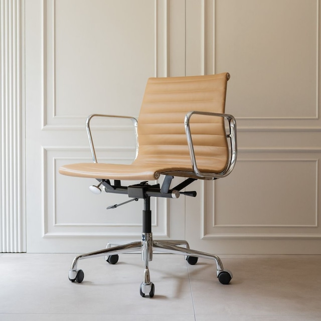 Management Flat Chair Brown/ マネイジメント フラットチェア ブラウン 鏡面仕上げ アルミナムチェア