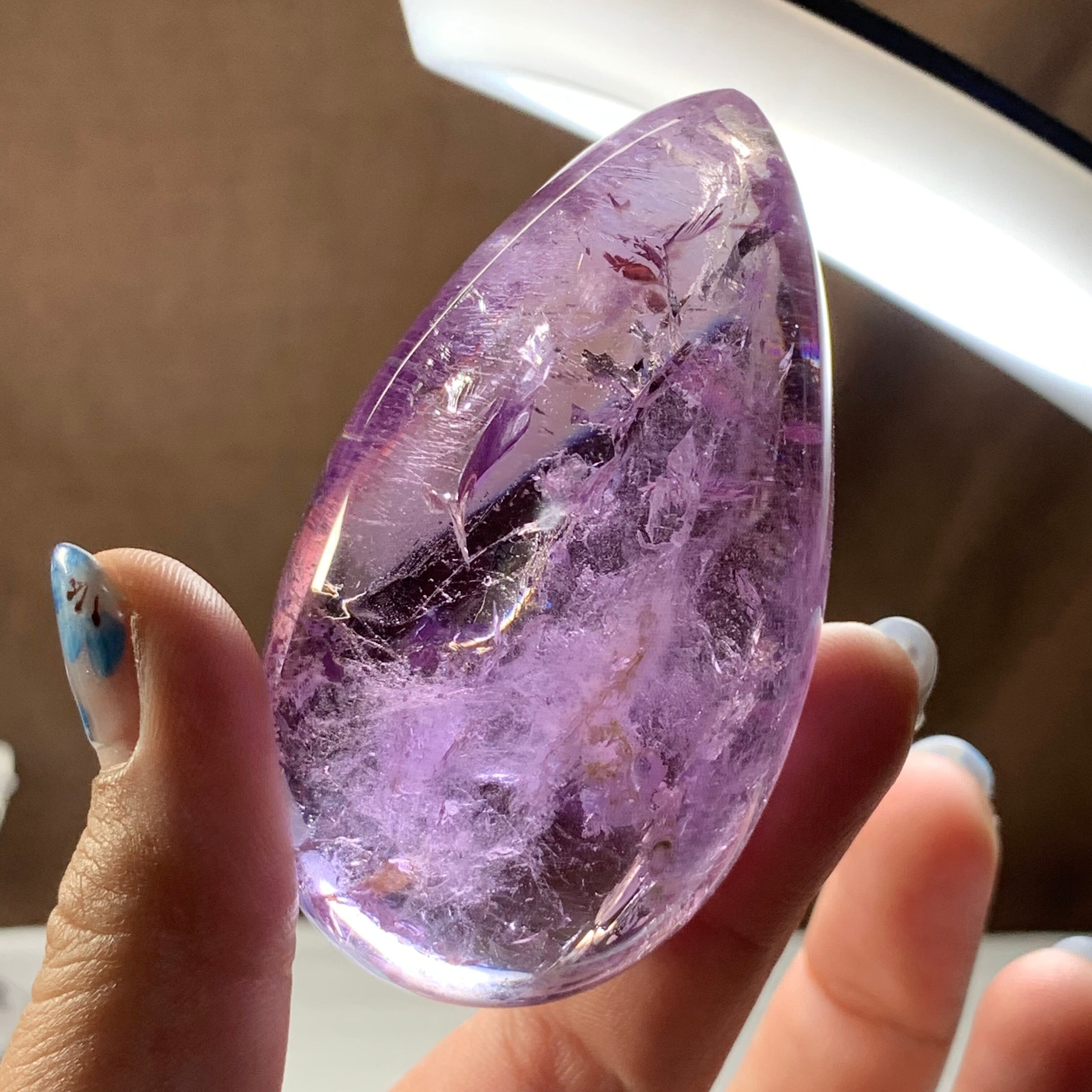 1.透明度高☆ラベンダーアメジスト・たまご(台座付き) 感謝セール6.透明度高☆ラベンダーアメジスト・たまご | Naturaltreasure