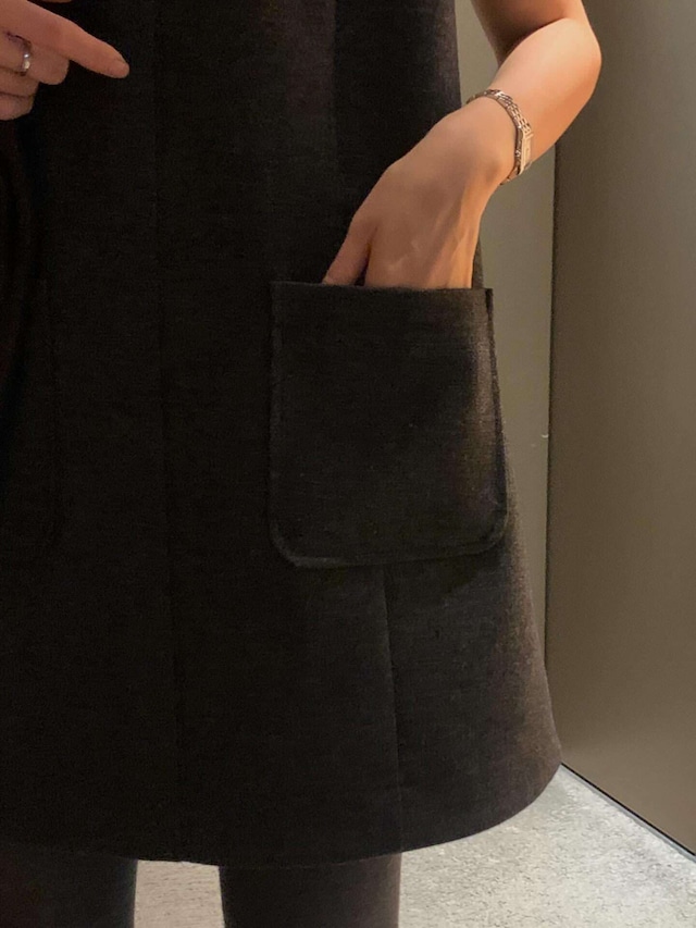 (予約) LITER / Merry wool pocket onepiece 2color