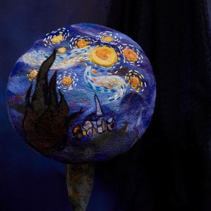 SHOUSHOUゴッホの『星月夜』の手作りベレー帽