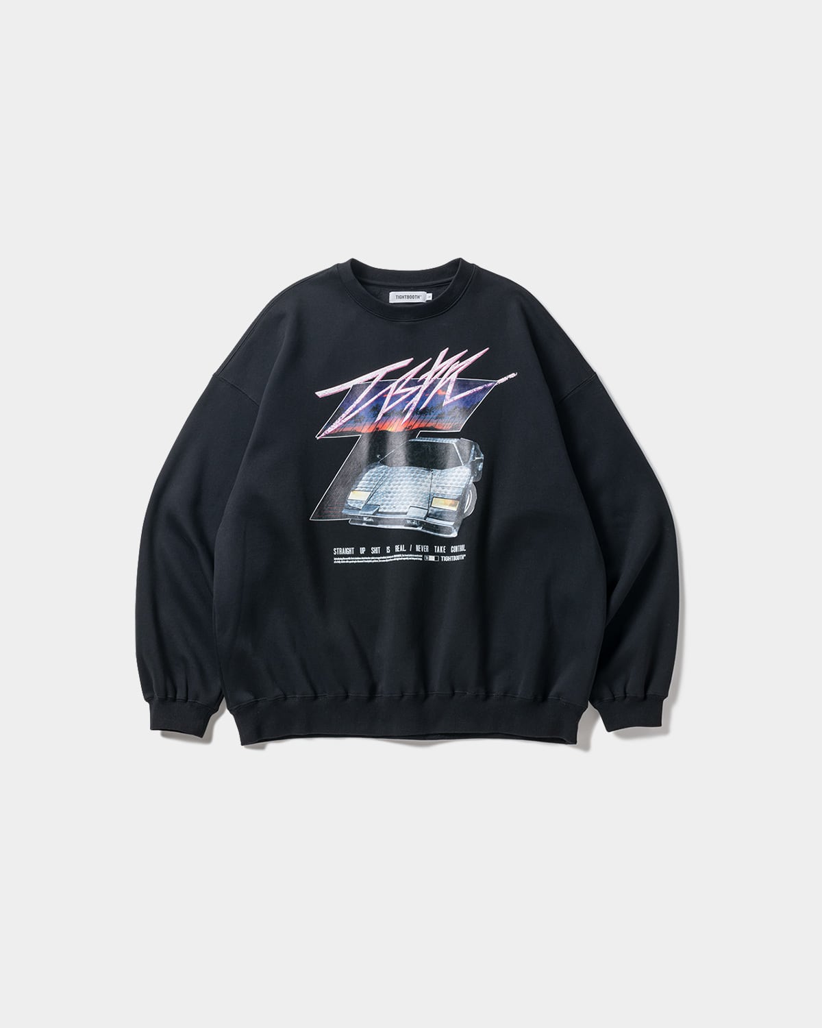 TIGHTBOOTH / INITIAL T CREW SWEAT SHIRT / BLACK
