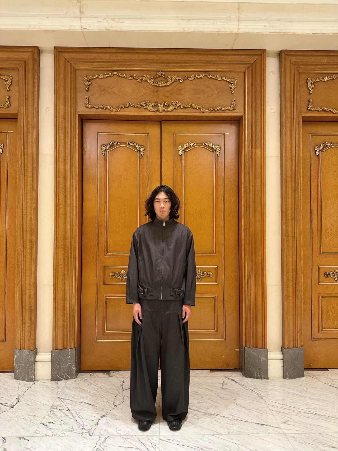 Conchoboe Pleated Sail Wide Trousers
