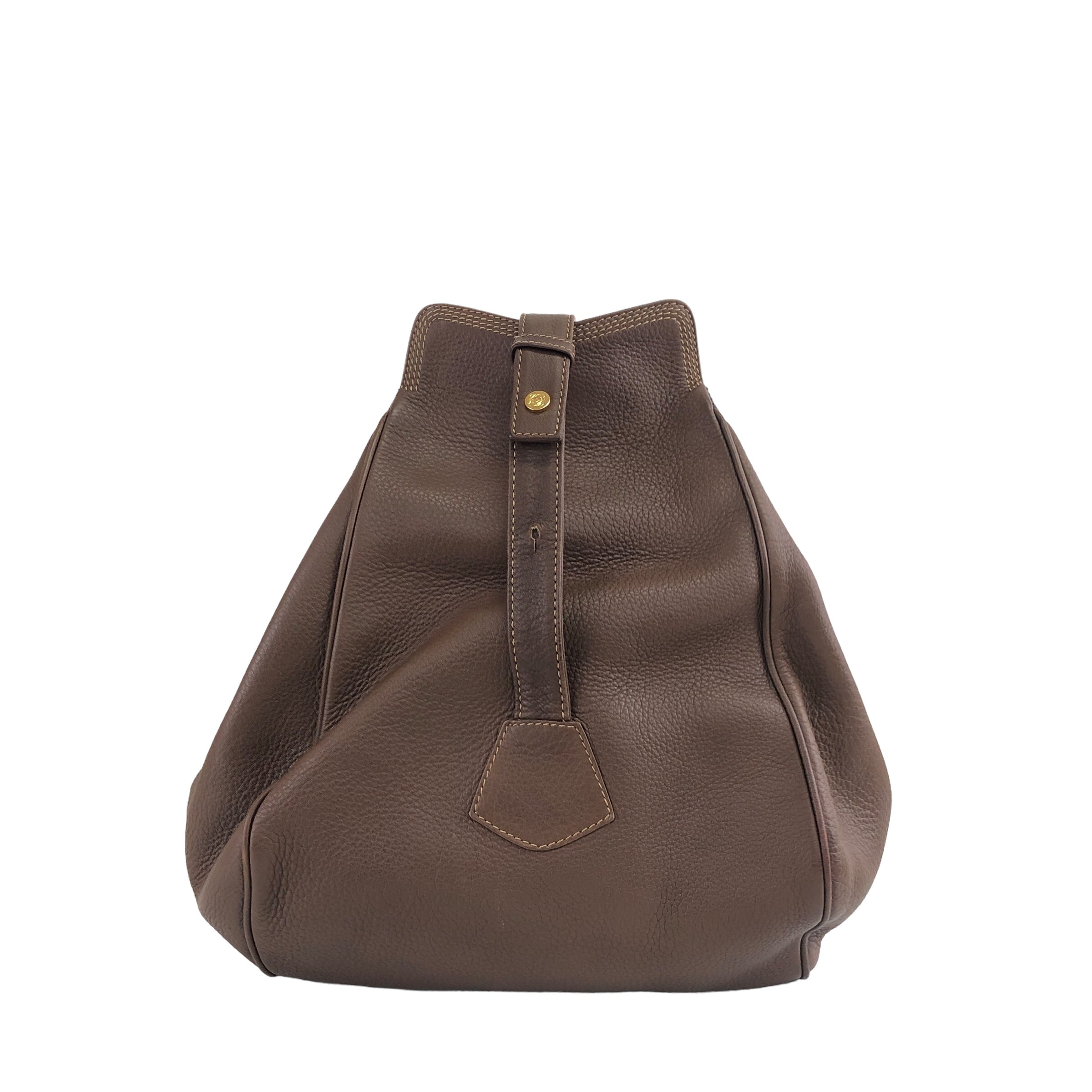 LOEWE ロエベ ショルダーバッグ ブラウン ロゴ アナグラム レザー