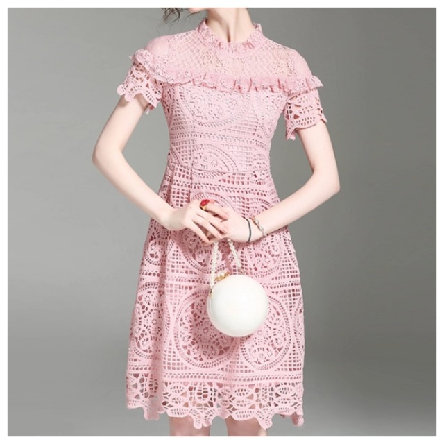 ネイビー ピンク レースワンピース Mdhcloset ネイビー ピンク レースワンピース Mdhcloset