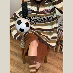 C2着回しボーダー柄長袖Tシャツ