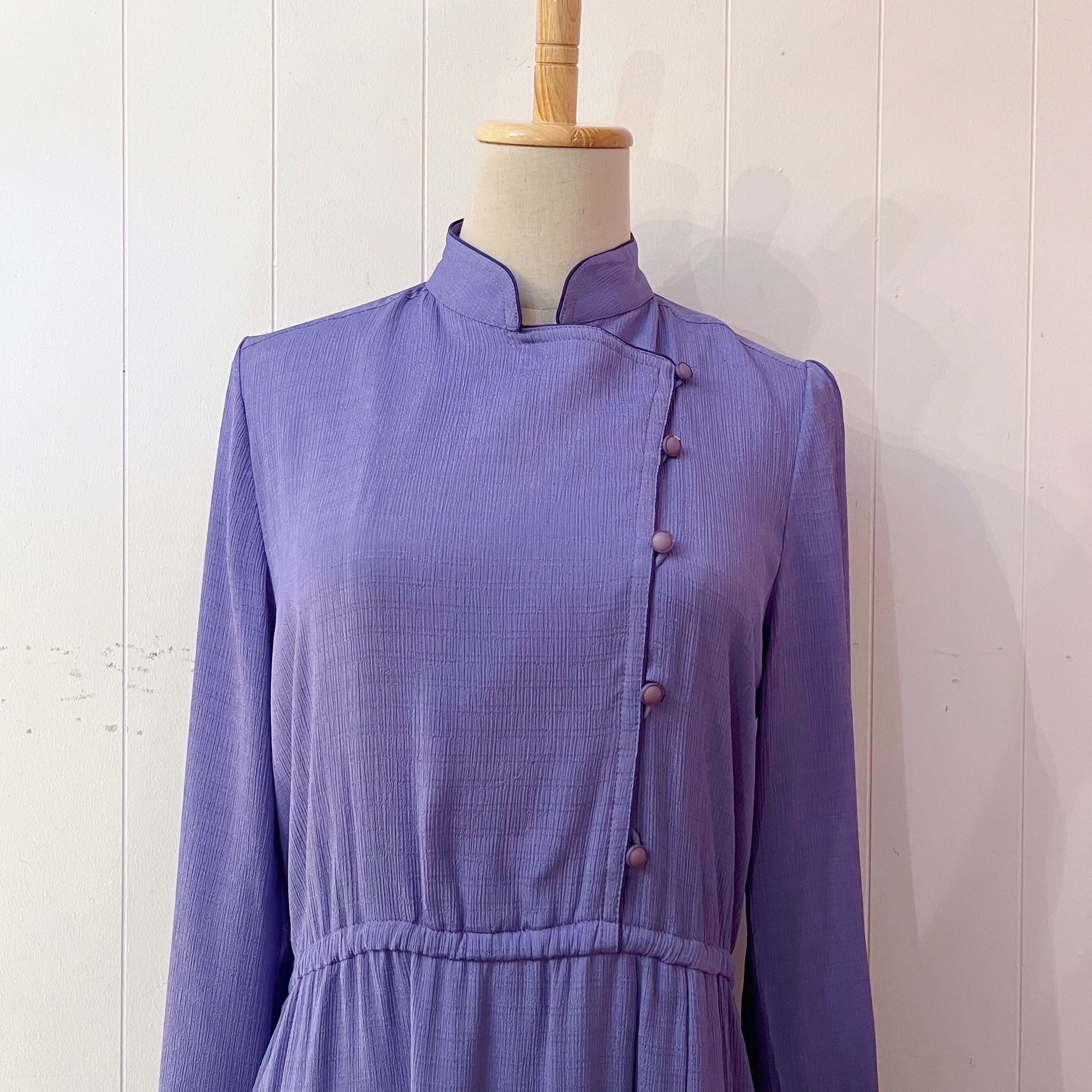 purple asymmetry button one-piece