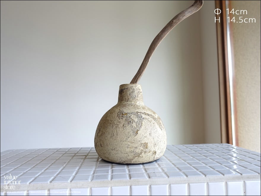 ドライフラワーベースPrall/S 花器 テラコッタ レトロ調 アンティーク調 焼き物 地中海インテリア vase
