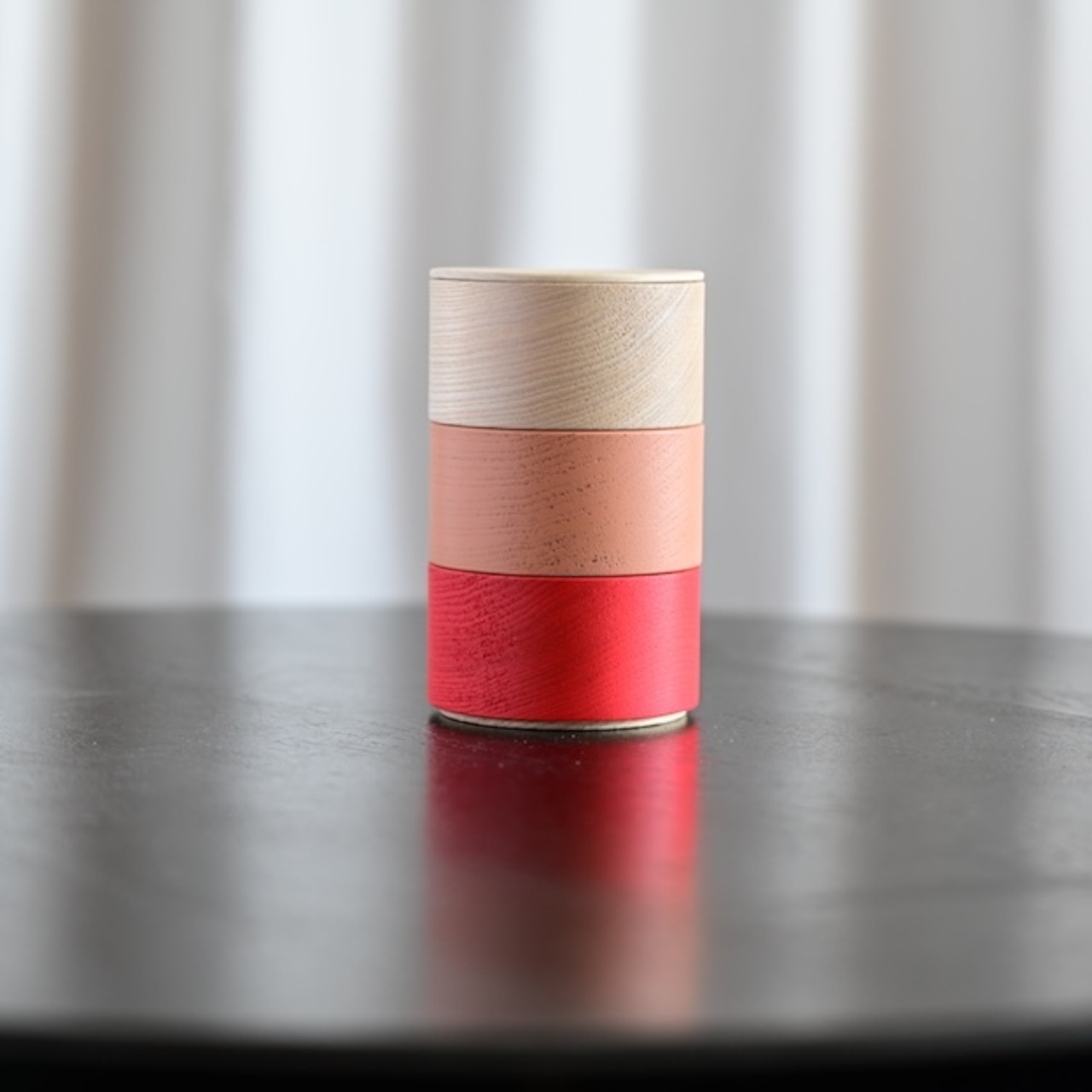 畑漆器 BORDER ピンク x レッド x ナチュラル