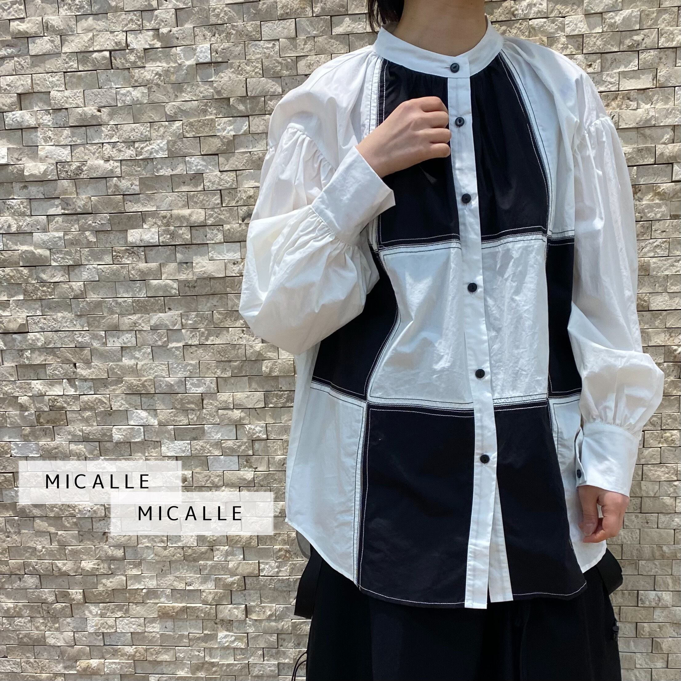 【MICALLE MICALLE】ブロックチェックブラウス（MMH134HAC）