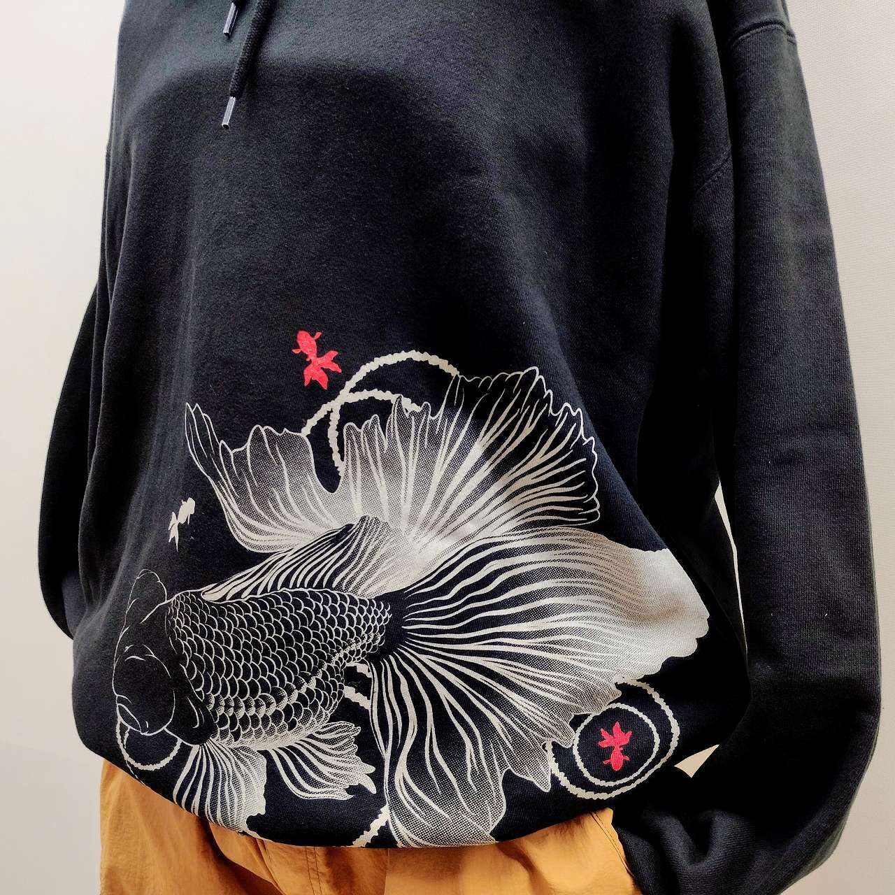 kijin 金魚プリント パーカー 黒 XXL サイズ | あさひや木更津