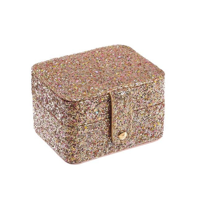 JB330G-Confetti Glitter Gold Jewellery Box-GOLD