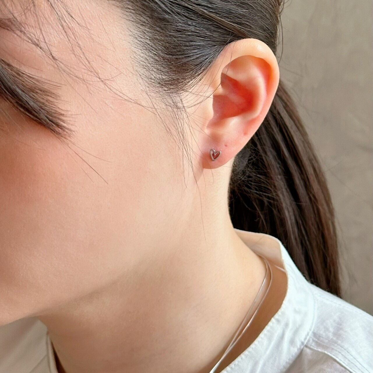 【SELECT】サージカルステンレス　ハート型ピアス
