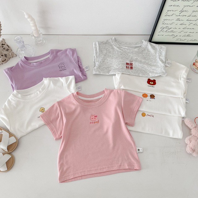 【BABY】アニマルスマイルフレンズプリント半袖Tシャツ - 10