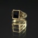 Vintage Signet Ring [Made in ENGLAND] [375 9ct Gold] Square x Onyx