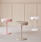 サイドテーブル　ソファエンドテーブル　丸形　コーヒーテーブル　ベッドサイドテーブル　クリエイティブ　ナイトスタンド　フラットティーテーブル　小さなエンドテーブル　リビングルーム　ベッドルーム　バルコニー　ホワイト　カーキ　ピンク　直径42CM